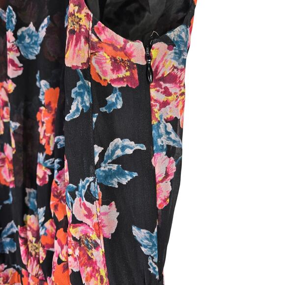Halogen Pleated Black‎ Floral Dress 8 - Picture 3 of 9